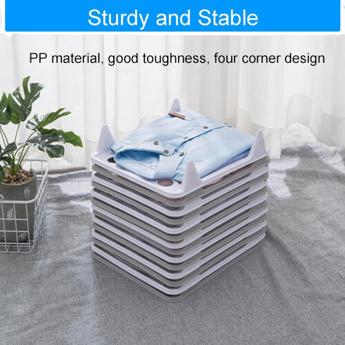 10 PCS Closet Organizer and Clothes Folder, Stackable T Shirt Storage with Wrinkle Folding Board 2