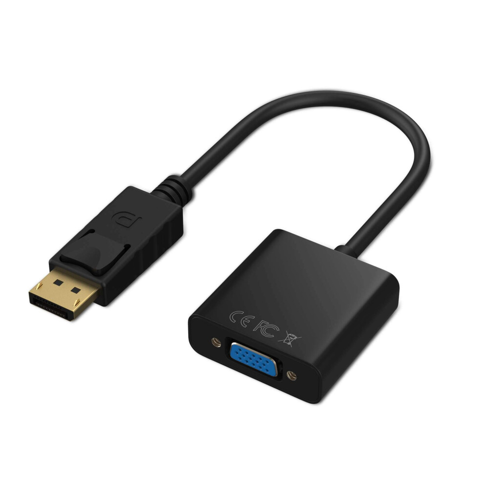 Cableader Dp To Vga Adapter, -Plated Displayport To Vga Converter Male To Female 1080P(Black) Gold/Black 96198551