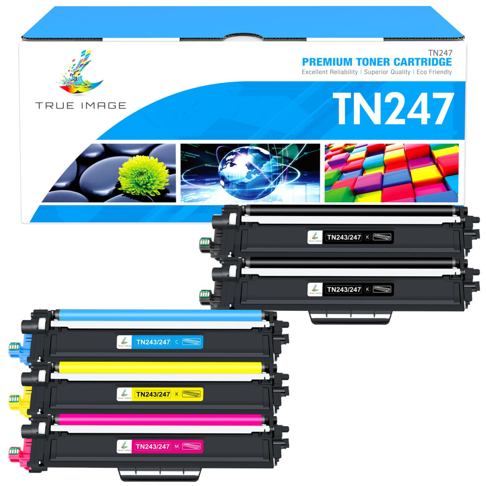 True Image Tn-243Cmyk Toner Compatible For Brother Tn243cmyk Tn247 Tn-243 Dcp-L3550cdw Dcp-L3510cdw Hl-L3210cw Mfc-L3750cdw Hl-L3230cdw Mfc-L3710cw T 5006437661567