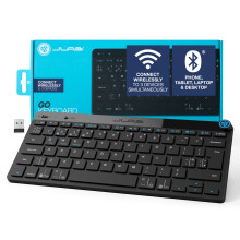 JLab Go Wireless Keyboard - Small Bluetooth Keyboard with 2.4G USB Connectivity, Multi Device Quiet Portable Keyboard for iPad/iPa