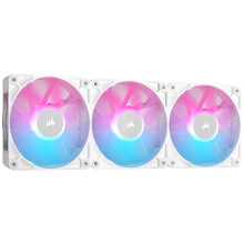 Corsair iCUE LINK RX120 RGB 120mm PWM Fans with iCUE LINK System Hub - Magnetic Dome Bearing - Triple Pack - White