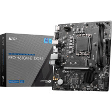 MSI PRO H610M-E DDR4 Motherboard, Micro-ATX - Supports Intel 12th Gen Core Processors, LGA 1700-2 x DIMMs (3200MHz), 1x PCIe 4.0 x16 slot, 1 x M.2 Ge