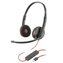 Poly Blackwire 3220 Wired Headset - Noise-Canceling Mic – Stereo Design - Connect to PC/Mac via USB-C or USB-A - Works w/Teams, Zo