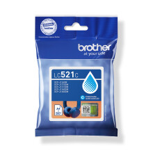 Brother LC-521C Inkjet Cartridge, Cyan, Single Pack, includes 1 x Inkjet Cartridge, Genuine Supplies, Standard