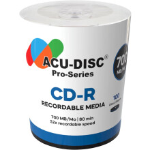 ACU-DISC Pro-Series Blank CD-R80 700MB 52x 80min Discs – Perfect for Photos & Videos – Compatible with Any CD Drive 17677 – 100 Pa