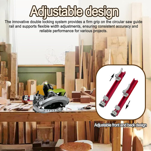 Circular Saw Guide Rail 360mm Aluminum Adjustable Track for Precise Parallel Woodworking Cuts 2