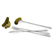 Pickle Forks Set of 4 Long Handle 7.8in Stainless Steel Olive Forks for Jar Retrieval