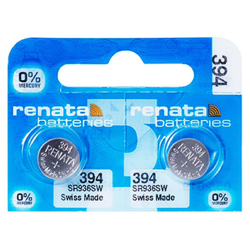 2 X Renata Mercury Free Swiss Made 1.55V -Sr936sw-394 Battery Silver 5000301755901