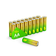 GP Batteries AA batteries AA pack of 18 Ultra Alkaline disposable double aa batteries 1.5v 10 year shelf life for toys fairy lights camera household