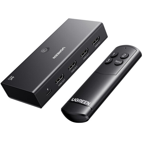 UGREEN HDMI Switch 3 in 1 Out, 4K@60Hz HDMI Splitter with Remote