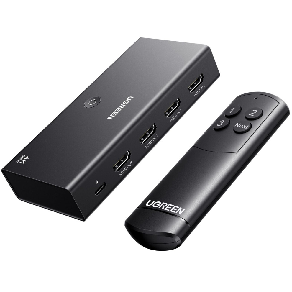 Ugreen Hdmi Switch 3 In 1 Out, 4K@60Hz Hdmi Splitter With Remote Supports Hdr10+, 3D, Dolby Atmos, Hdcp 2.2 Switcher Compatible With Ps5/4/3 Xbox Ser 84674272
