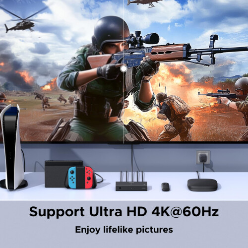 UGREEN HDMI Switch 3 in 1 Out, 4K@60Hz HDMI Splitter with Remote 2