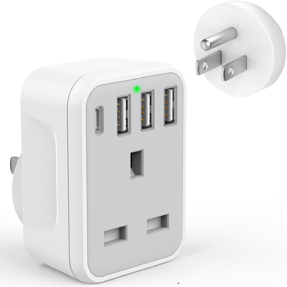 Photos - Charger UK to US Plug Travel Adapter, USA Travel Adapter w