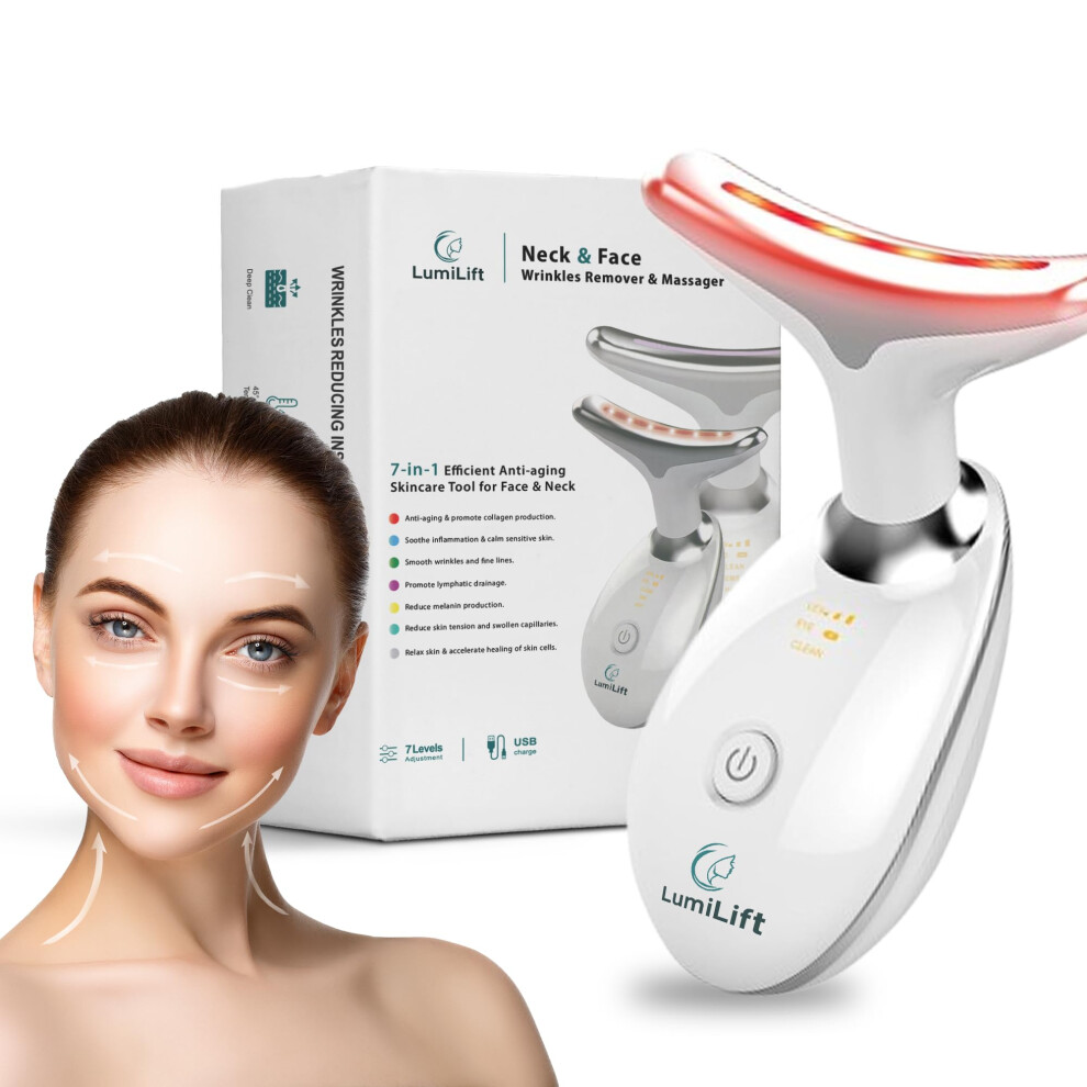 Light Led Facial Massager Face Lift Device With Antiaging Therapy And Skin Firming For Neck And Face