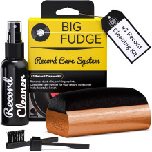 Big Fudge Vinyl Cleaning Kit - 4-in-1 Record Cleaner for Vinyl Kit Includes Ultra-Soft Velvet Brush Vinyls Record Cleaner Liquid Stylus Brush and Sto