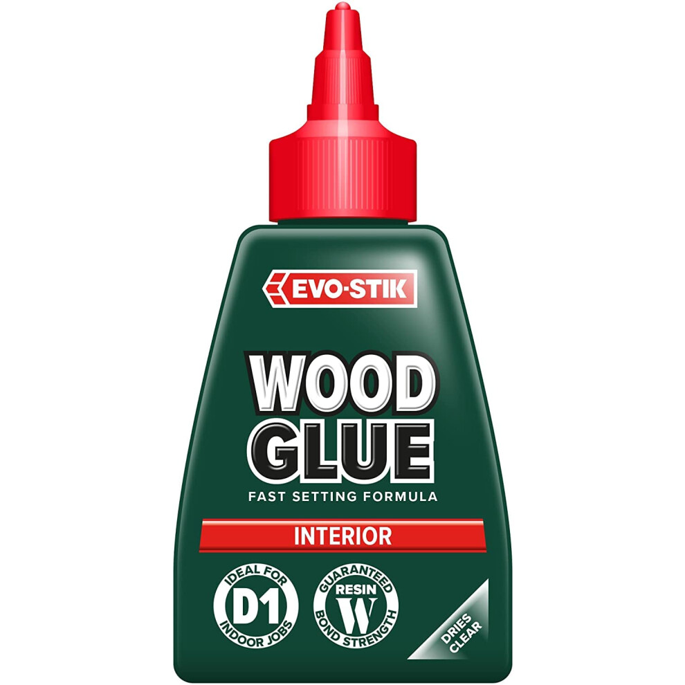 Evo-Stik Wood Glue Clear - 125Ml - Interior - Extra Strong - Fast Setting Glue - Dries Clear - Suitable For All Wood Types 5051226906930
