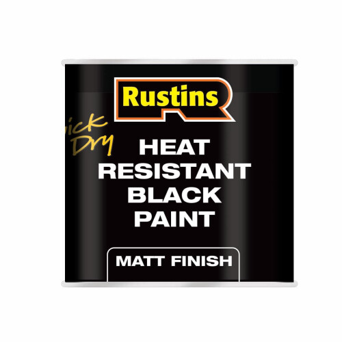 Rustins RUSTINS Heat Resistant Black Paint 500ml