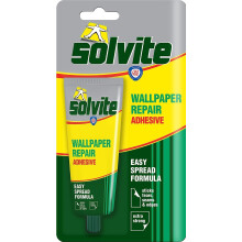 Solvite Wallpaper Repair Adhesive, Wallpaper Paste for Fixing Tears, Seams & Edges, Extra-Strong Glue for Seam Repair, Easy-Spread, 1x56g