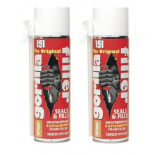 2 x Cans Of The Original Gorilla Filler Weatherproof expanding foam 500ml Each