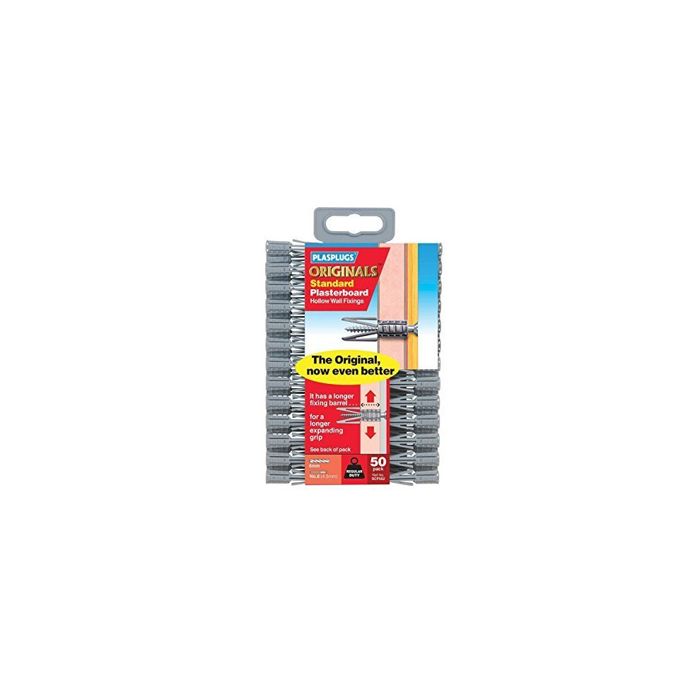 Plasterboard Hollow Cavity Drywall Plugs Raw Rawl Plug Fixings Professional Picture Frame Object Hanging Screw Fixing Clamps Pack Of 50 9452053442350