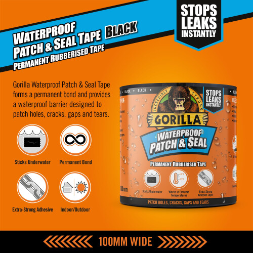 Gorilla Gorilla Waterproof Patch & Seal Tape Black 3m 1