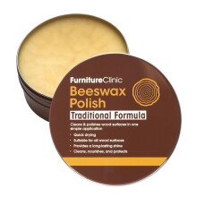 Furniture Clinic Clear Beeswax Polish for Wood & Furniture - 200ml - Natural Beeswax for All Types and Colours - Wooden Furniture Polish to Protect &