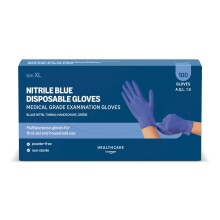 by Amazon Blue Disposable Nitrile Gloves, Powder-free, Size XL, Pack of 100