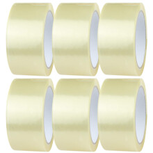 Crimson Starfish Clear Packaging Tape 6 Rolls of 48mm x 66m Clear Parcel Tape | Clear Tape for Packing Parcels, Boxes, Cartons, Moving House | Adhesi