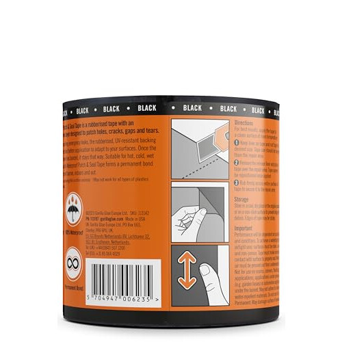 Gorilla Gorilla Waterproof Patch & Seal Tape Black 3m 1