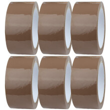 Crimson Starfish 6 x Brown Packaging Tape Rolls 48mm x 66m | Packaging Tape for Packing Parcels, Boxes, Postage, Moving House