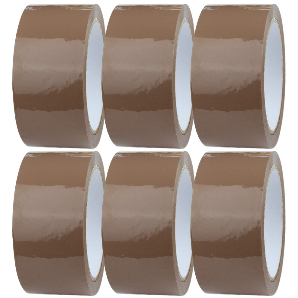 Crimson Starfish 6 X Brown Packaging Tape Rolls 48Mm X 66M | Packaging Tape For Packing Parcels, Boxes, Postage, Moving House 5051226656064