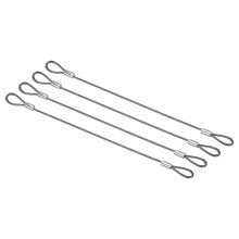 8 Inch Safety Cable 4 Pack, 304 Stainless Steel Double Loop Wire Rope for Stage Lights and Luggage Lock