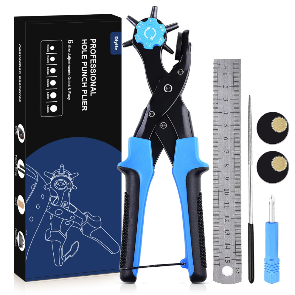 Leather Hole Punch Upgraded Versionperfect Full Set Diyife Belt Puncher Hea 9023300663196
