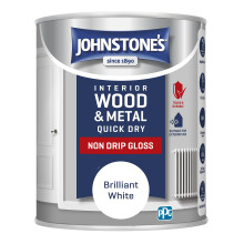 Johnstone’s - Quick Dry & Non Drip Gloss Paint for Wood & Metal - Brilliant Whit