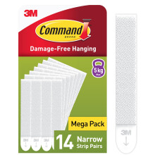 Command Picture Hanging Strips, Narrow, Value Pack - 14 Pairs (28 Strips) - Adhesive Strips - Ideal for Pictures with Thin Frames
