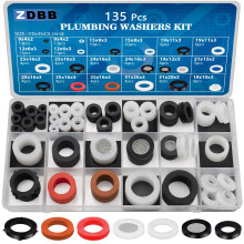 ZDBB 135 PCS Plumbing Rubber Washers Assorted Kit and Flat Silicone Gasket Assortment Set with Screen Filter for Faucet Shower Head Washers Garden