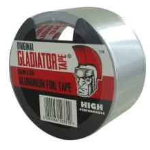 Gladiator Aluminium Tape (50mm x 10m) | Highly Adhesive Aluminium Foil Tape, Insulation Tape For Insulating And Sealing Ducts | Heat Resistant | Sil