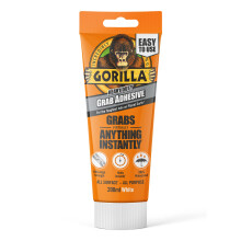 Gorilla Heavy Duty White Grab Adhesive 200ml Tube – All-Purpose, Ultra-High Stre