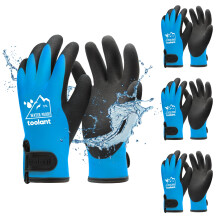 toolant 100% Waterproof Gloves Bulk Pack, 3 Pairs, Winter Work Gloves for Cold Weather, Touchsreen, Warm Freezer Gloves, Thermal Insulated, With Grip