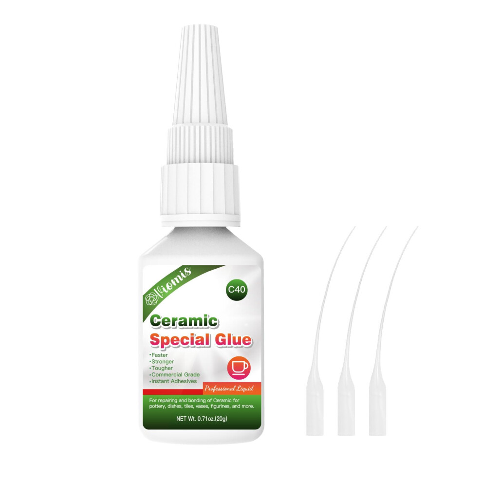20G Ceramic Glue, Instant Ceramic Super Glue For Porcelain And Pottery Repair, Fast Drying | Heat Resistant | Waterproof Strong Adhesive For Bonding 1117179386039