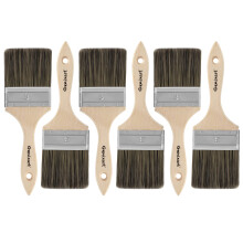 Double Thick Chip Paint Brush Set, 3 inch / 75mm Wood Stain Brushes for Painting Walls and Fence Staining, Wooden Handle Masonry Paintbrush for Varni