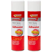 Everbuild Stick 2 All Purpose High Bond Strength . Spray Adhesive, 500 ml (Pack of 2)