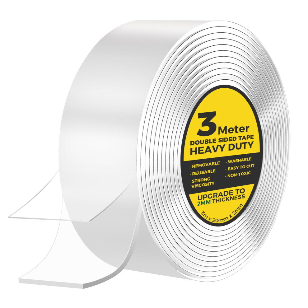 Yogingo Double Sided Tape 3 M, Strong Double Sided Sticky Tape, Carpet Tape Clear Tape Nano Tape, Traceless Transparent Double Sided Adhesive Tape Fo 89172353