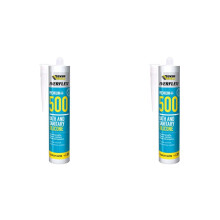 Everbuild Everflex 500 Bath and Sanitary Silicone, Anti-Fungal Silicone Sealant, Grey, 295 ml (Pack of 2)