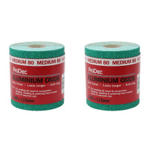 ProDec 10m Roll 80 Grit Medium Grade Green Aluminium Oxide Abrasive Sanding Paper for Sanding Wood, Paint, Plaster,Filler,Metal and More, 115mm Wide
