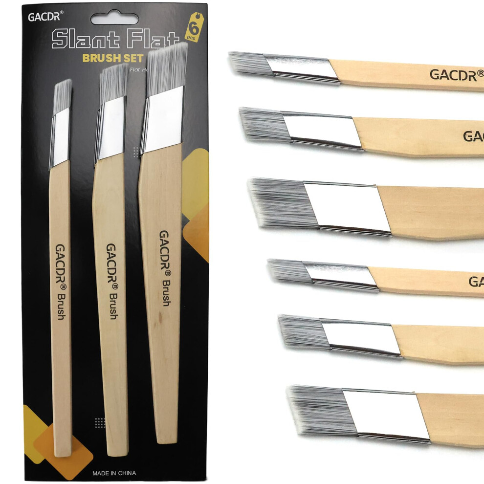Photos - Putty Knife / Painting Tool GACDR Slant Lining Fitch Paint Brushes,Pack Of 6 Cutting In Paint Brush Angled f