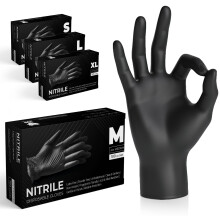 The Real Touch Black Nitrile Multi-Purpose Disposable Gloves, Powder Free, Dispo
