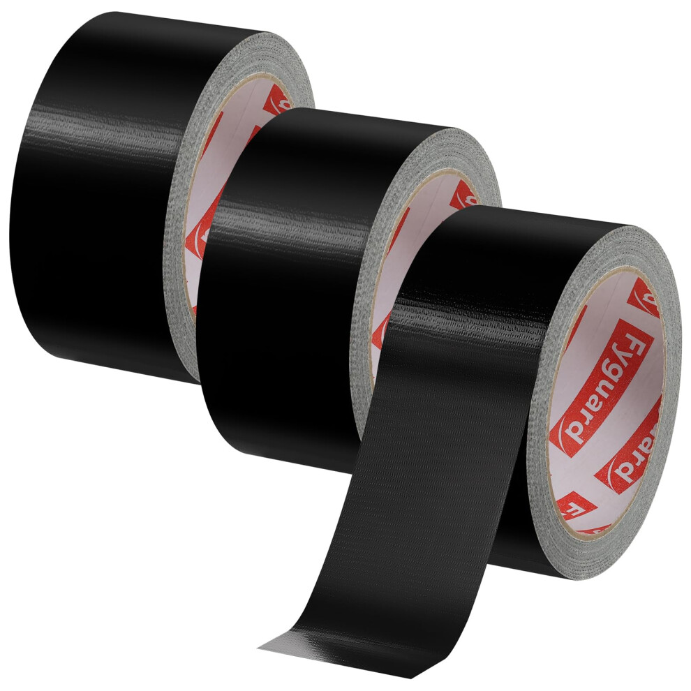 Duct Tape, 48Mm X 18M (Pack Of 3) Gaffer Tape 210Î¼ Black Tape Waterproof Tape Hand Tearable For Inside & Outside Repairing Fastening Bundling 19396484