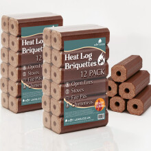 24 High Energy Hot A1 Compressed Firewood Logs (2x12)10kg Hot Burning Briquettes for Open fires, charcoal & kiln dried log, Wood Stoves, BBQ's, Log B