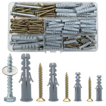 188 Pcs Screws And Wall Plugs Set, Anchor Bolts Assorted,Heavy Duty Rawlplug Mixed Sizes Assortment(M5/6/8/10),Fasteners For Brick,Masonry,Plasterboa